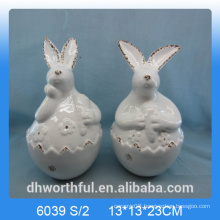 Cutely ceramic easter rabbit / bunny as easter decoration